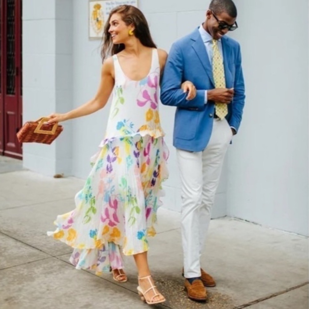 Tanya Taylor Colorful Floral High Low Dress - Picture 10 of 16